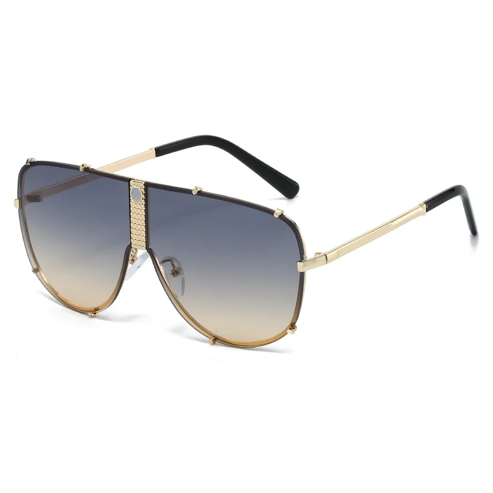 

Classic Aviator Sunglasses Unisex Retro Large Frame Punk Style Luxury Brand Designer Outdoor Metal Popular Sun Glasses UV400