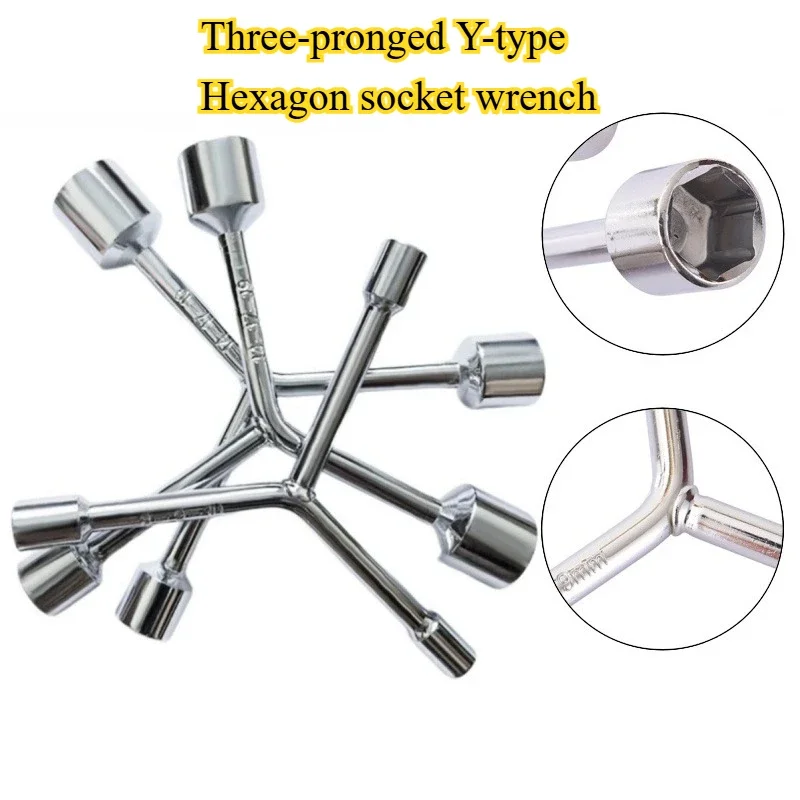 Trident Y-type 6-angle Socket Wrench, Multifunctional Manual Auto Mechanic Repair Tool Wrench