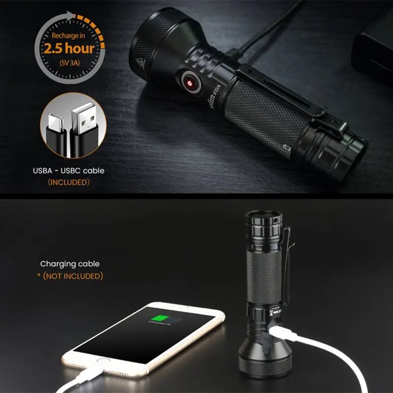 Sofirn IF22A  21700 USB C Rechargeable Powerful LED Flashlight SFT40 2100lm 680M Throw Reverse Charging Torch