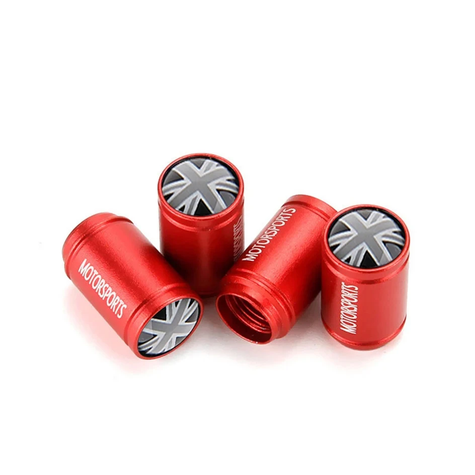 4Pcs/set For UK England British Flag Bike Moto Car Wheel Tires Valve Caps Cover For Mini Cooper Ford Kia Hyundai VW Accesories