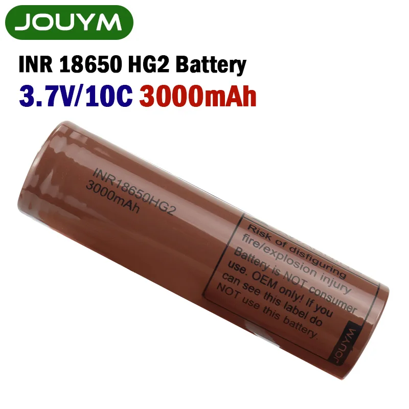 100% New Original INR 18650 3000mAh 3.7 V 10C HG2 Battery Rechargeable lithium-ion Batteries Power Cell