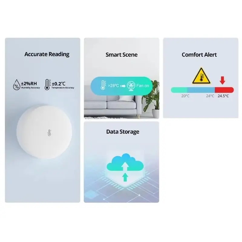 A03F-SNZB-02P For Zigbee Bridge Compatible Temperature And Humidity Sensor- Thermometer Detector Model SNZB-02P view 5