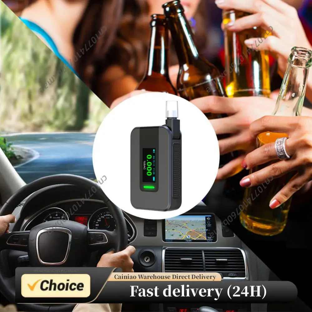 

Electrochemical Alcohol Tester Voice Report Non-Contacting Electronic Breathalyzer Portable Alcohol Meter for Professional Use