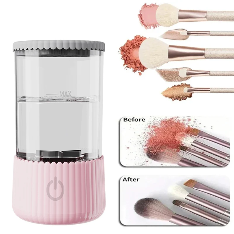 Limpiador de brochas de maquillaje eléctrico 3 en 1, enchufe USB, cepillo de maquillaje, limpieza rotativa, lavadora, cepillos de belleza, secador, herramientas de maquillaje