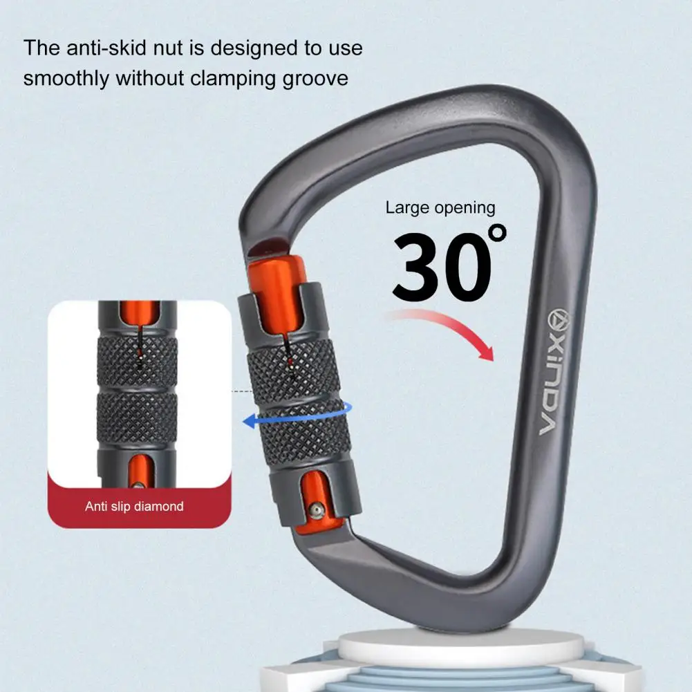 25/28kn Climbing Carabiner O-Shape D-Shape Screw Climbing Lock 7075 Aviation Aluminum Rappelling Swing Rescue Climbing Carabiner