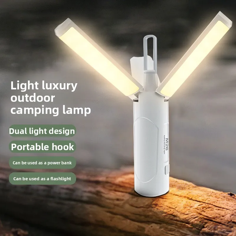Multifunctional Outdoor Folding Camping Lamp, Magnetic Work Light, Flashlight, Warning Light, Multi-Purpose Ambient Lighting