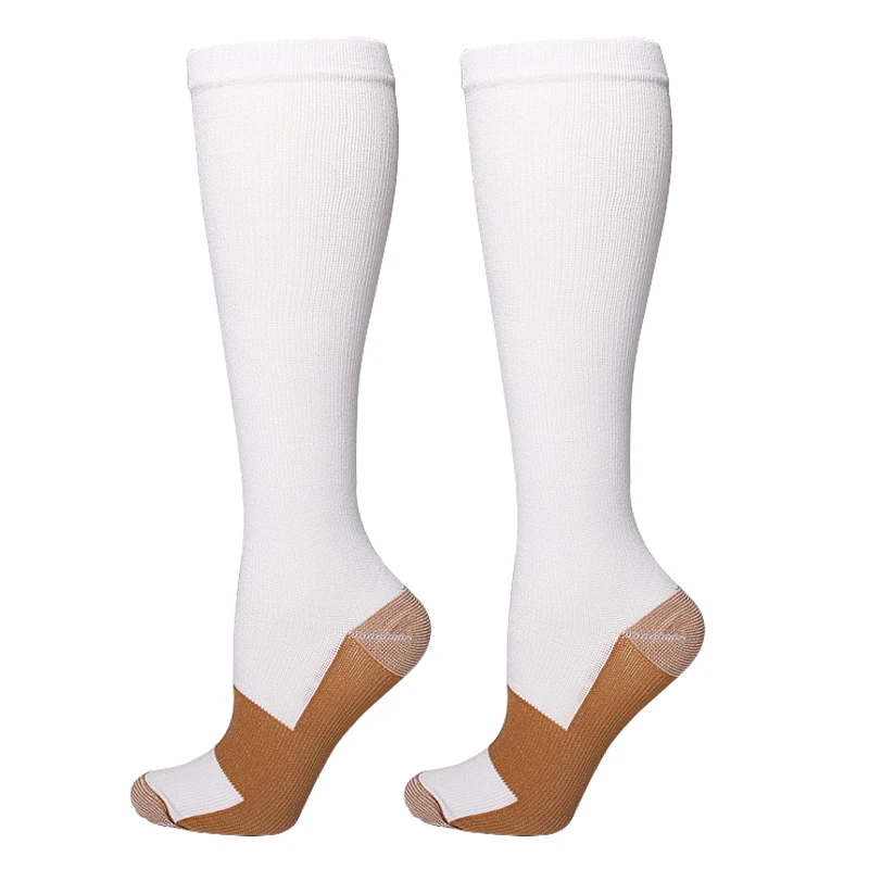 6 Paar Kupferionen-Sport-Kompressionssocken für Männer und Frauen, einfarbige Kompressions-Drucksocken für Radfahren, Fußball, Basketball – Detail 14