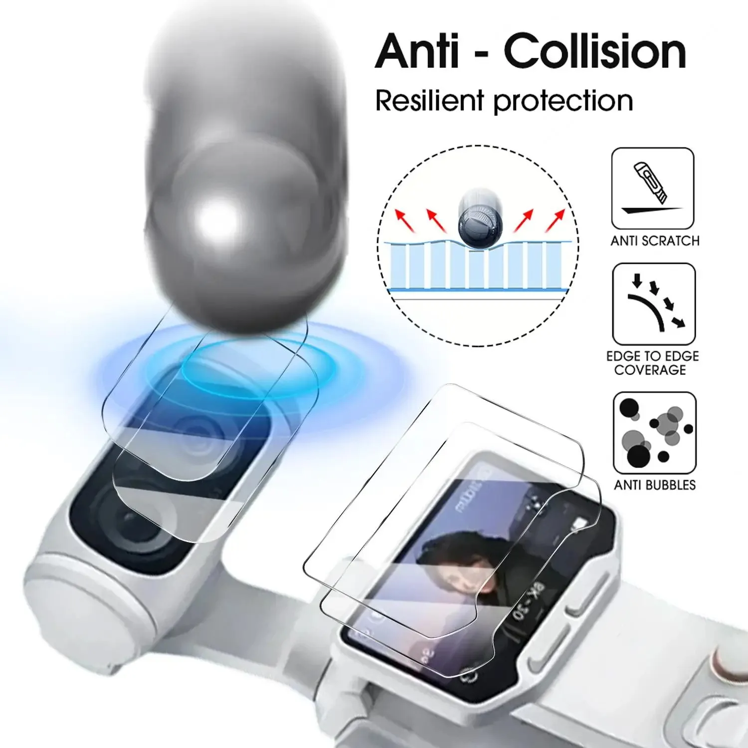 9HTempered Glass Screen & Lens Protector for Insta360 Luna Ultra Anti-Scratch HD Clear Bubble Free Easy Install Camera Accessory