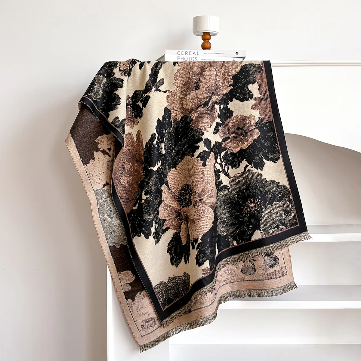 Frauen Imitation Kaschmir Schals Design Dicke Decke Pashmina Warme Schal Wrap Halstuch Weibliche Plaid Bufanda Winter Bandana – Detail 6