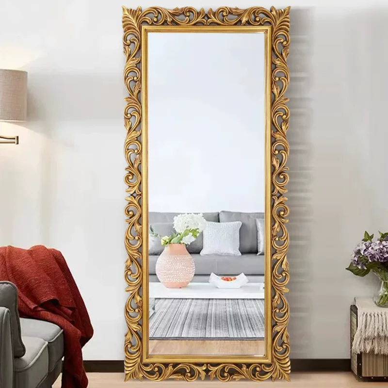Funky Floor Mirror Square Luxury Long Men Bathroom Girls Bedroom Standing Full Body Mirror Modern Espelhos Home Decorations