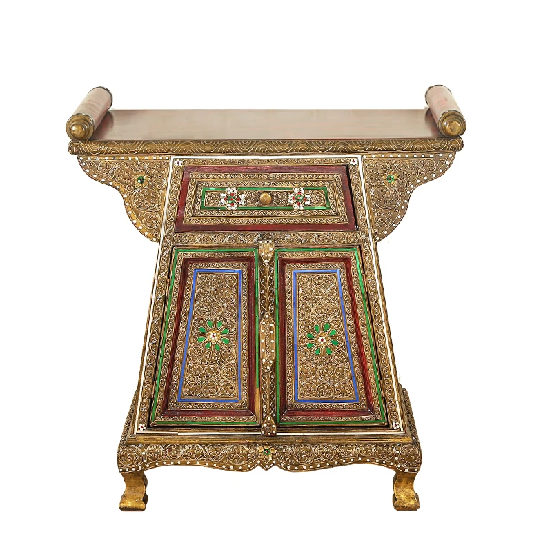 

Solid wood porch Storage storage cabinet Thai decorative cabinet Carved living room table South East Asia style furniture