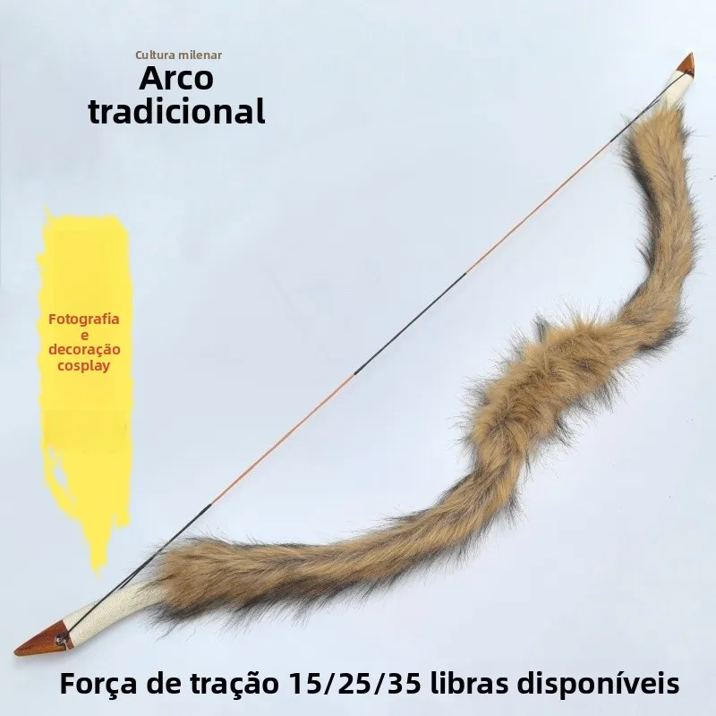 traditional-archery-set-realistic-fur-bow-and-arrows-for-film-shooting-outdoor-activities-archery-simulation-game-props