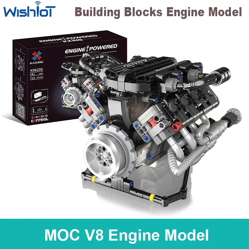 

K96206 V8 Модель двигателя MOC Спортивный автомобиль Мотор Высокотехнологичный блок питания Идеи Орнамент Коллекция игрушек Подарок для взрослых
