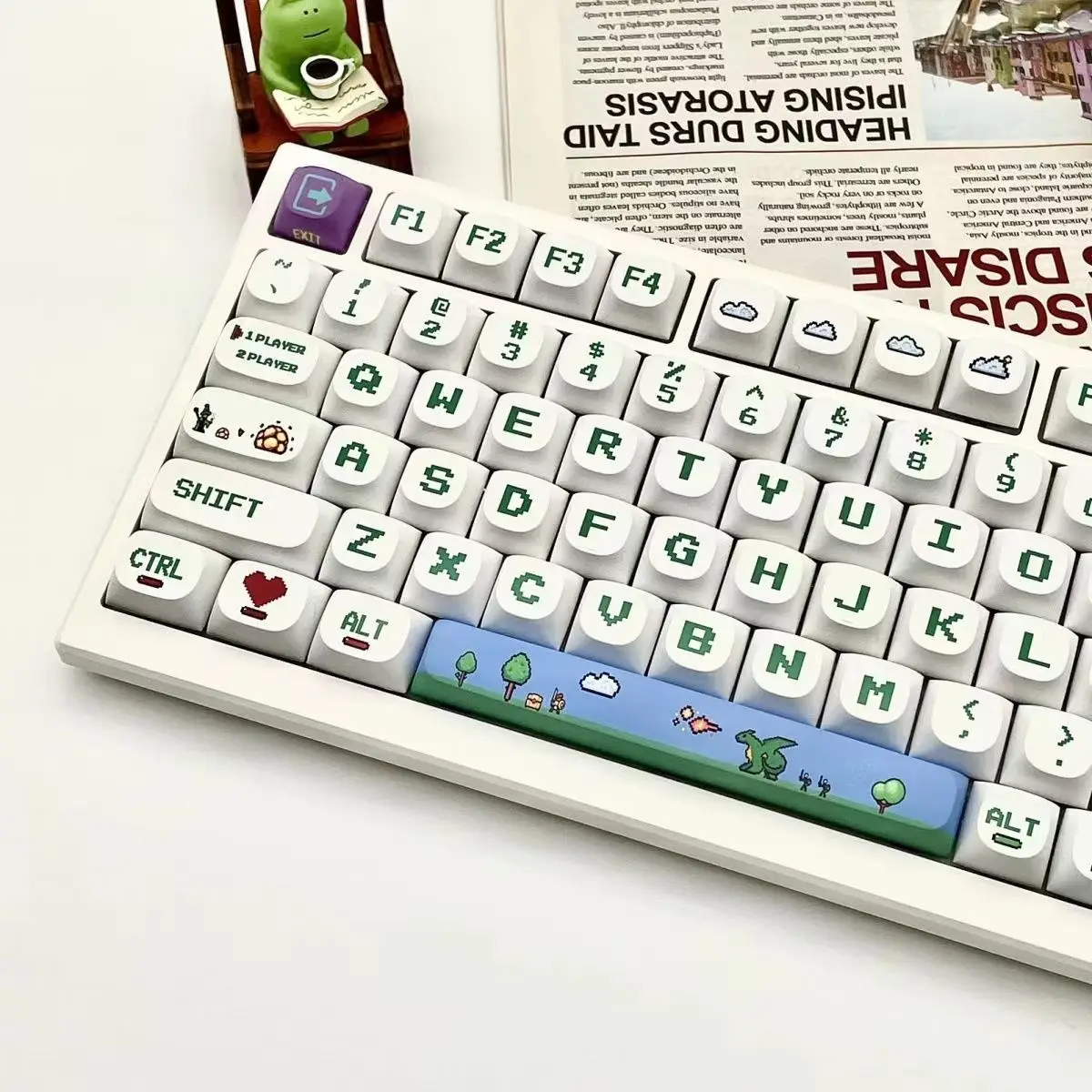 

Pixel Game PBT Round Keycaps XDA Profile For Mechanical Keyboard Dye Sublimation Cute Graffiti Custom Backlight Key Caps Set