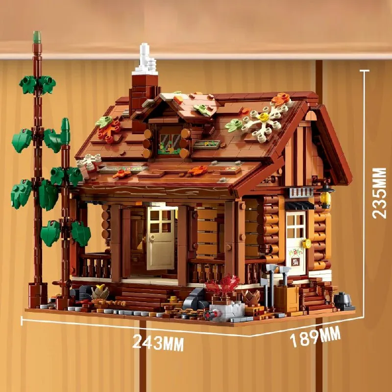 2264 قطعة منزل خشبي للغابات لعبة مكعبات بناء نموذج منزل خشبي صغير تجميع ألعاب الطوب مجموعة هدية للأطفال