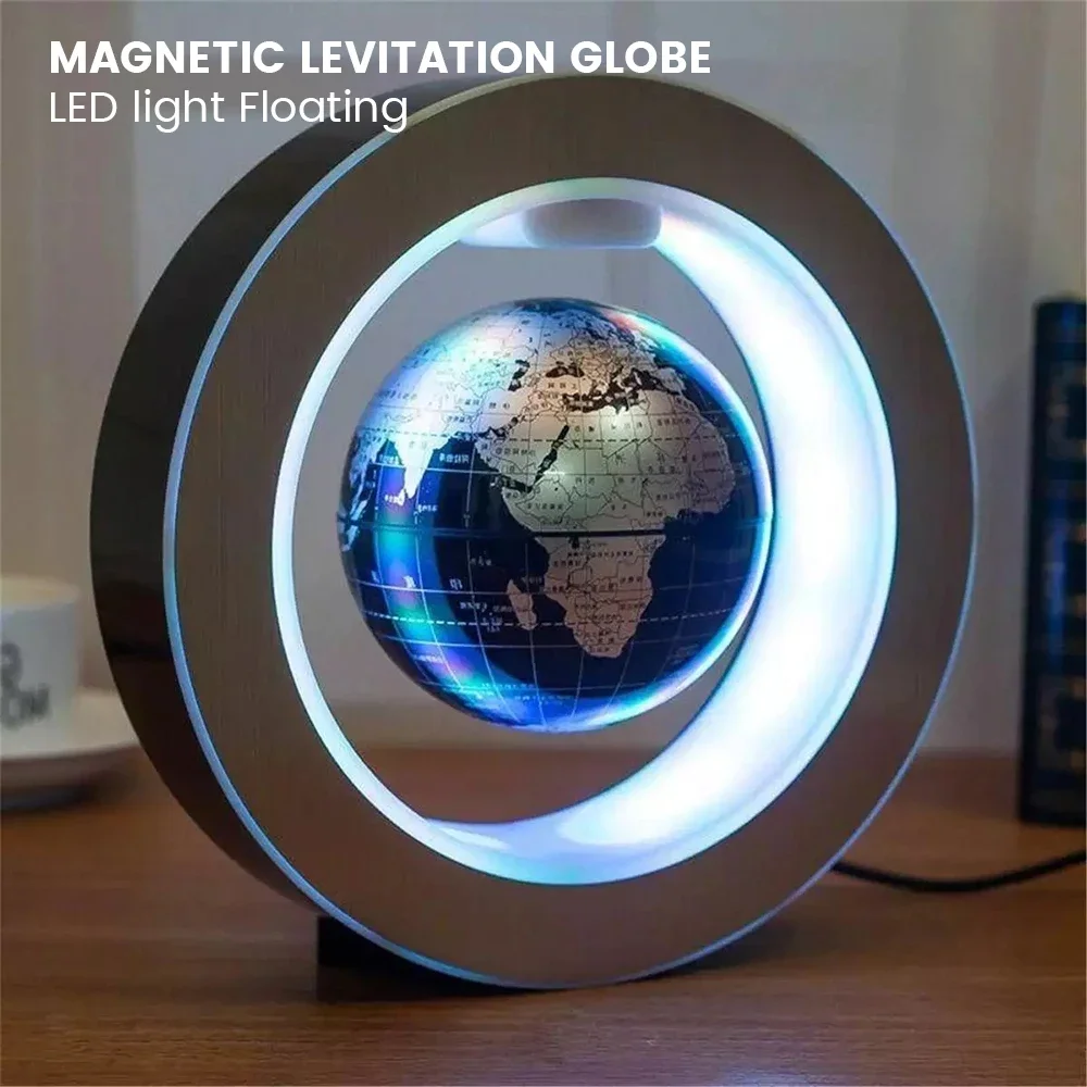 Multicolor Changing Magnetic Levitation Floating Globe, Floating Globe with LED Lights, Cool Gadgets Floating Globe Decor