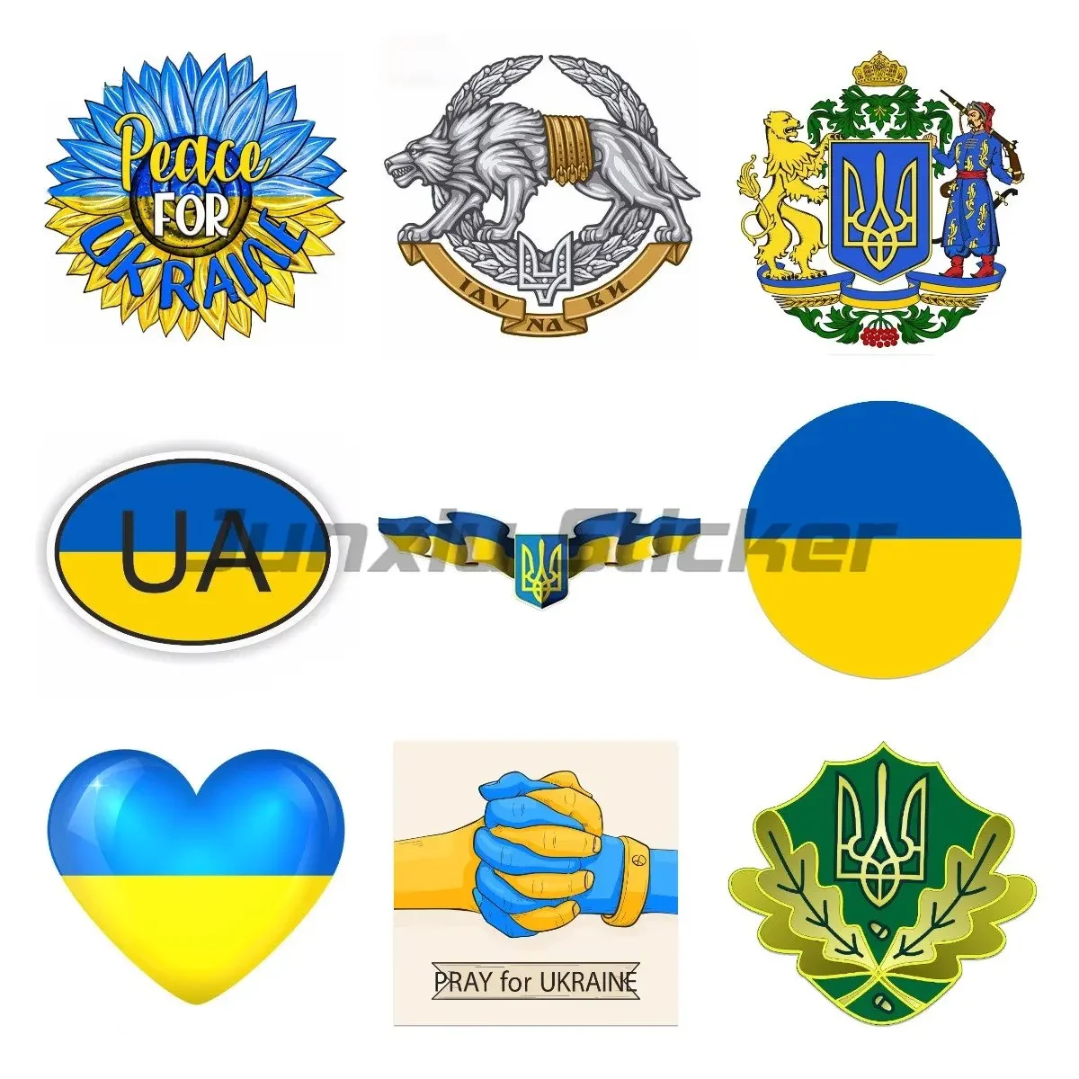 Ukrainian National Flag Badge Vinyl Decal Car Bumper Body Window Laptop Helmet Fridge Door Waterproof Car Accessories Sticker