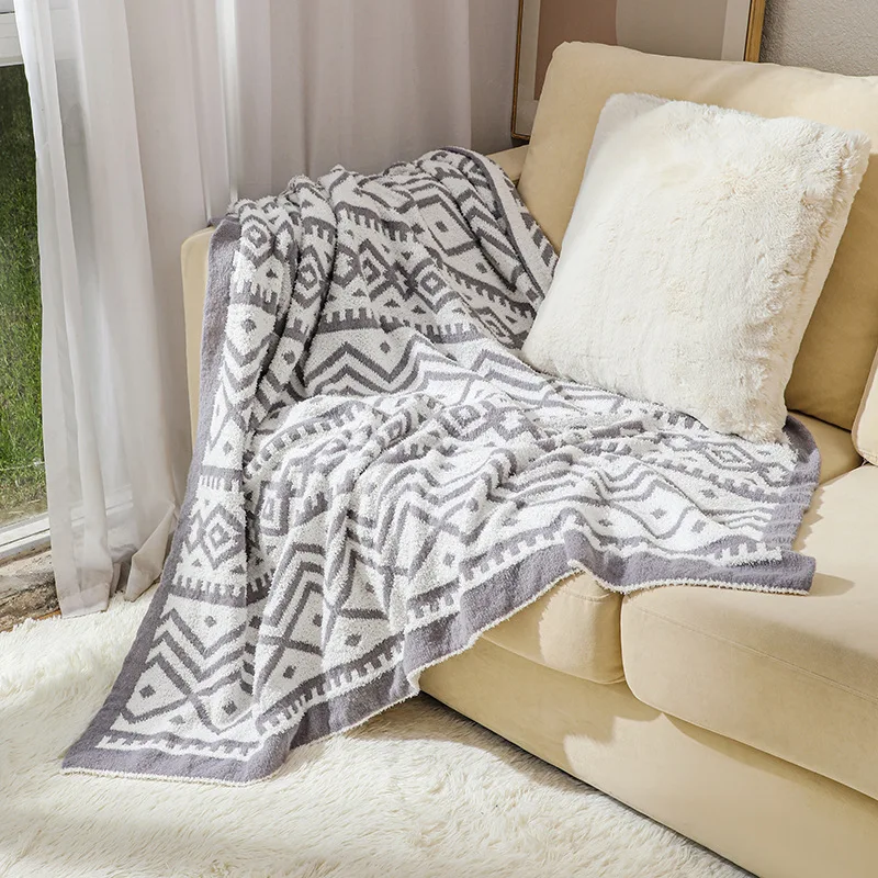 Winter Bohemia Knitted Geometric Print Blanket Jacquard  Air Conditioning Blankets Throw Blanket