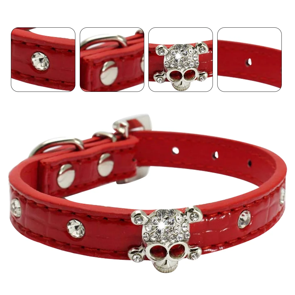 Halloween Skull Pet Collar Collars For Puppies Dog Rhinestones Crystal Stylish Fashion