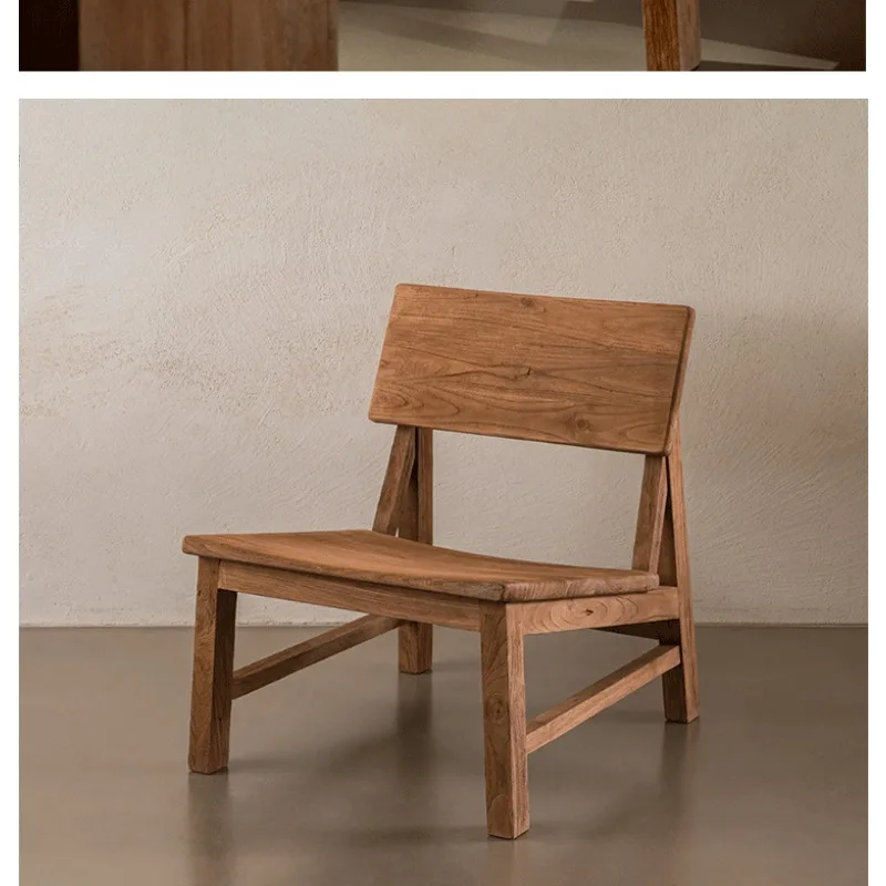 Solid wood single sofa chair, leisure chair balcony, back recliner