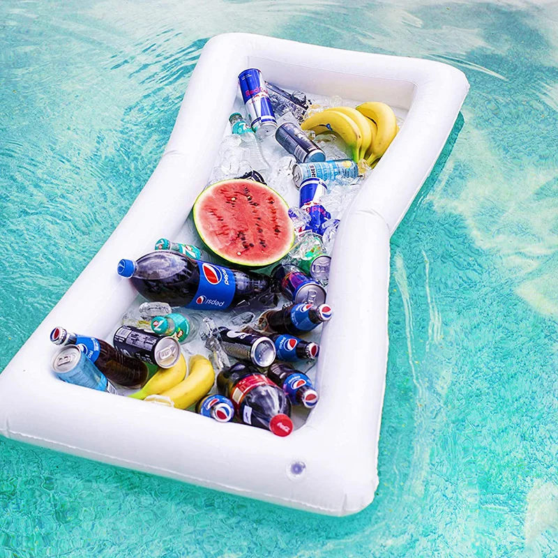 Inflatable Ice Tray Outdoor Picnic Camping Inflatable Chilled Fruit Salad Plate Portable Inflatable Ice Bucket Ice Bar Ice Tank