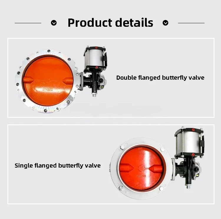 Pneumatic Butterfly Valve With Single or Double Flange for Silo Applications
