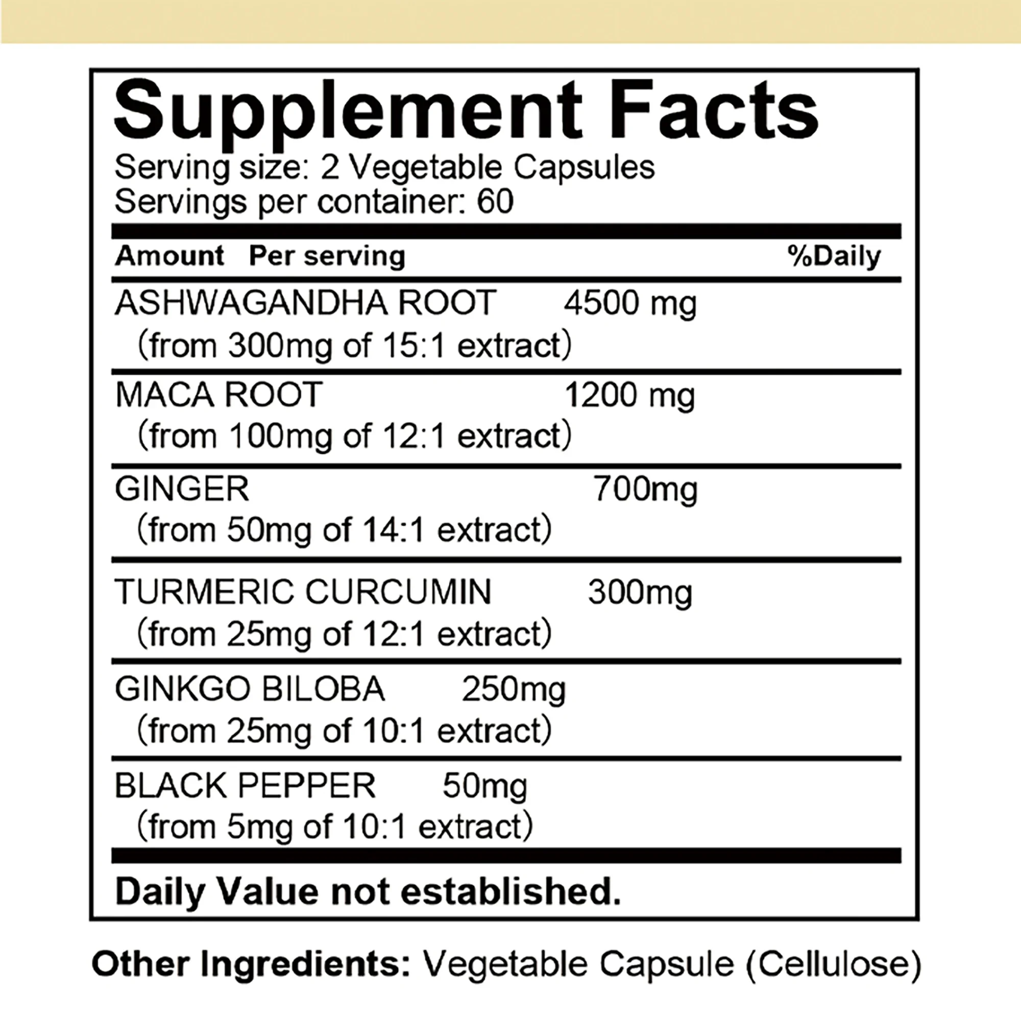 أشواغاندا وماكا - يدعم الصحة الطبيعية والطاقة والأداء والمزاج المكملات الغذائية، ويعزز تدفق الدم - 120 كبسولة #2