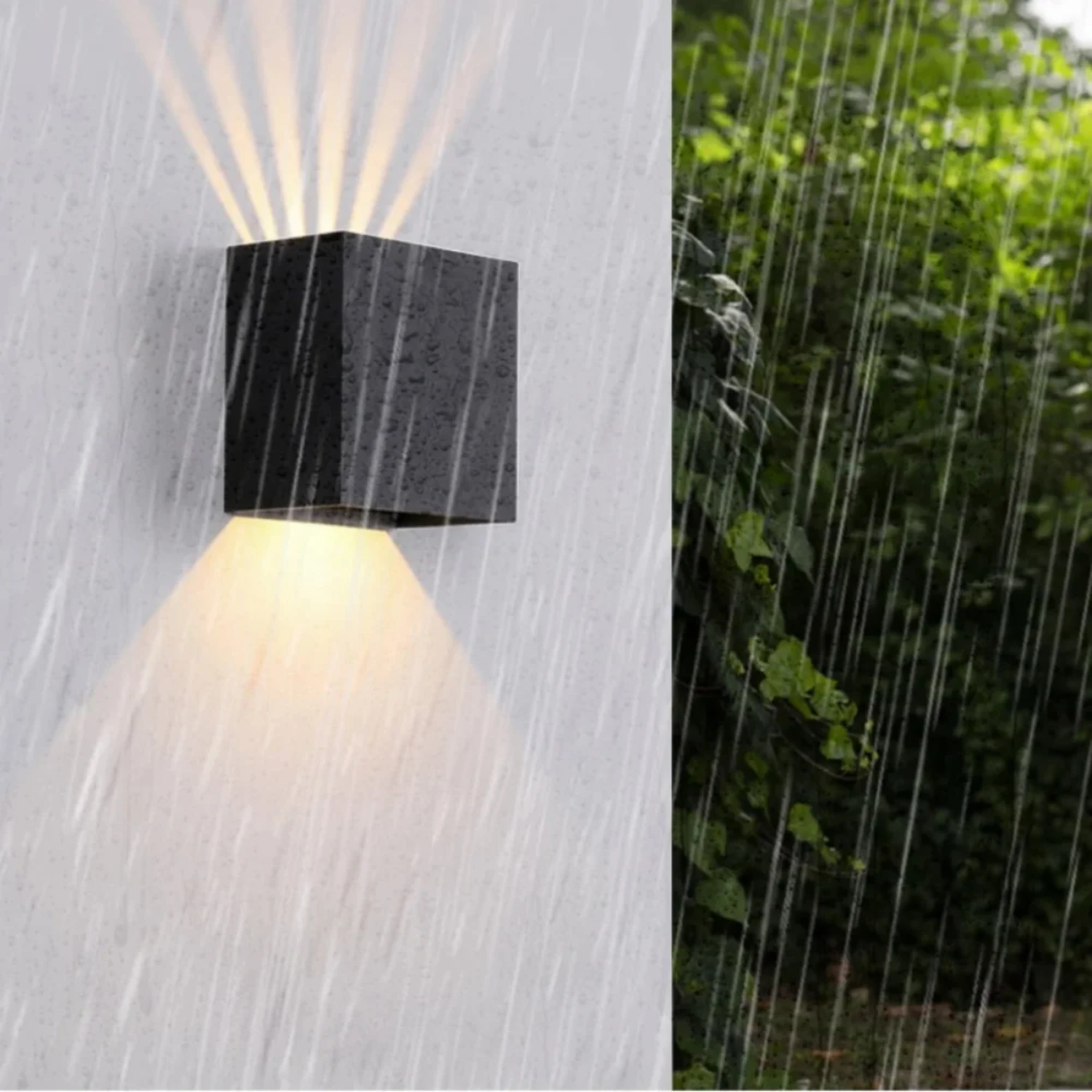 Applique Murale Noire en Aluminium Imperméable Conforme à la Norme IP65, Luminaire d'Extérieur, Idéal pour un Jardin ou une Véranda, Nouveau Modèle