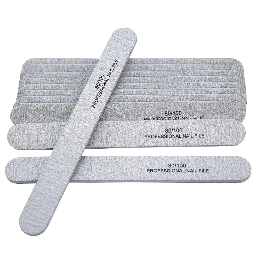 Profesional 80/100 Grit Emery Boards Nail File for Natural Nails and Acrylic Nails, Double Sided Fingernail Filer Reusable Manicure Tool