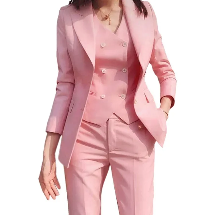 High Quality Women Suits 3 Pieces Classic Women Solid Blazer Work Suits Formal Business Suits for Women