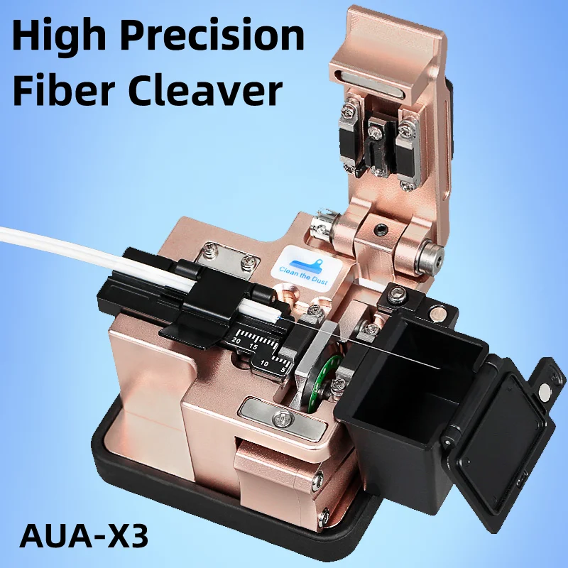 COMPTYCO AUA-X3 Fiber Cleaver High Precision Optical Fiber Cable Cutting Knife FTTH Fiber Optic Cutter Tools 24 Point Blade