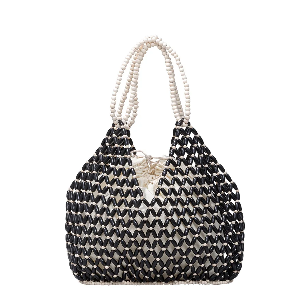 

Ручная работа из деревянных бусин Sac À Main Femme Big Retro Hollow Out Bolsos De Mujer Tendencia 2025 Изысканный дизайн Ручные сумки для женщин