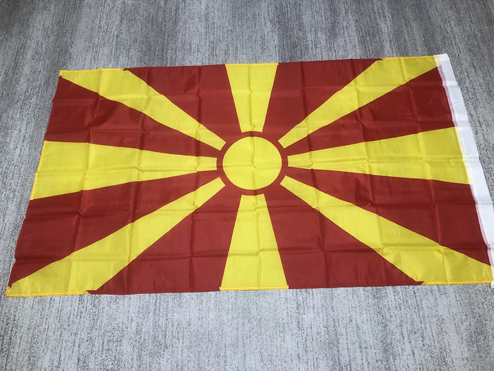 Macedonia flag 90*150cm 3x5fts polyester Hanging banner Macedonia Macedonian National flag for indoor outdoor decoration