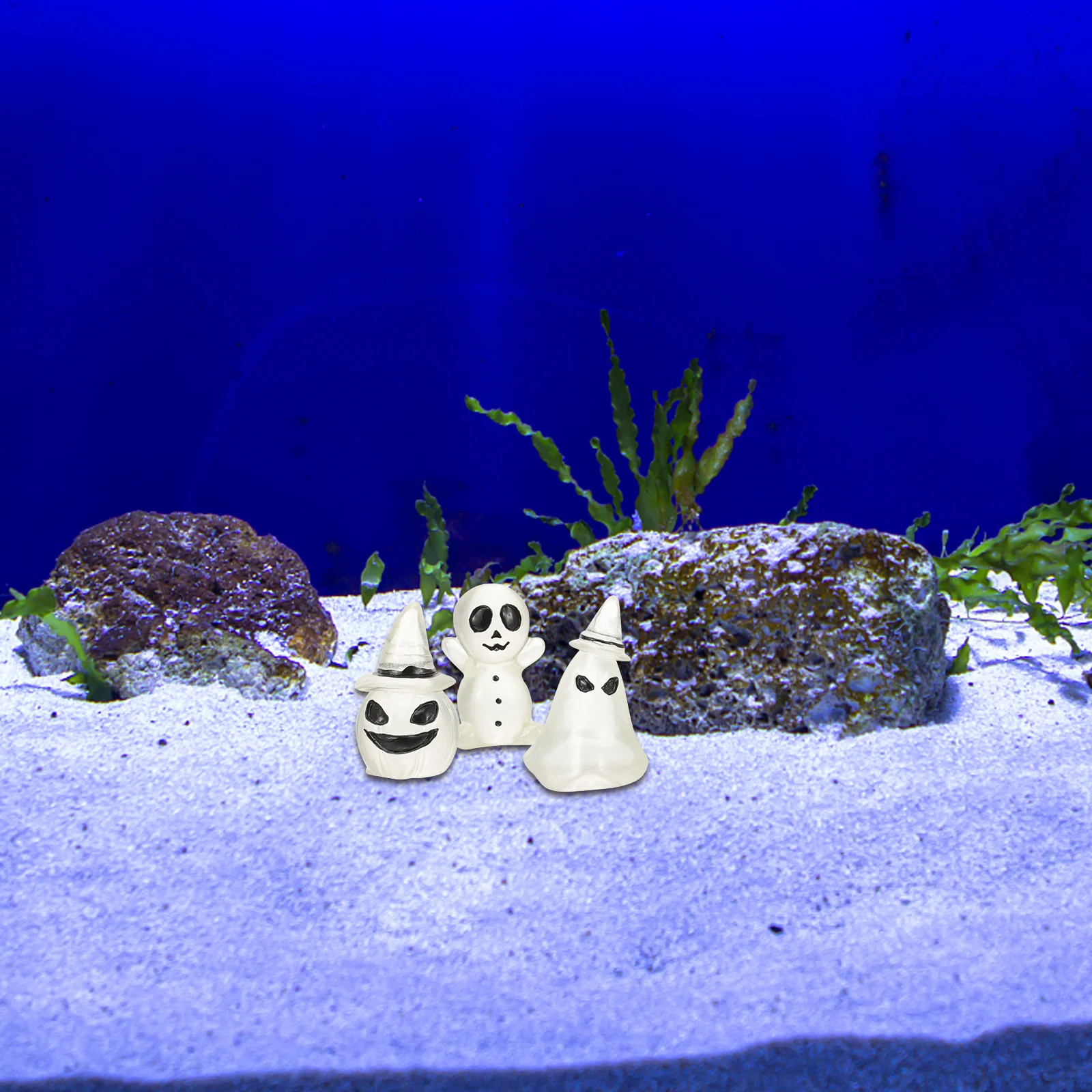 

6pcs Night Glow Pumpkin Skull Ornament Resin Halloween Decor For Home Fairy Garden Mini Scene Layout Micro Landscape Craft