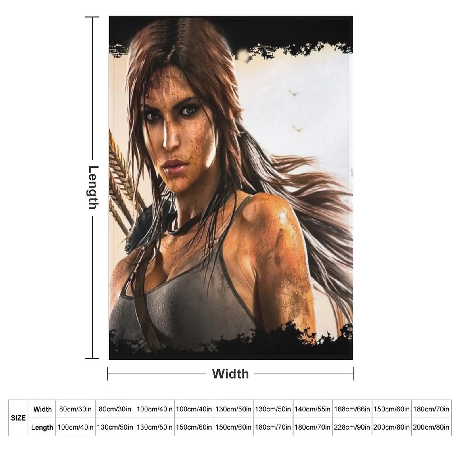 Lara Croft Tomb Raider II 8K Throw Blanket Cute Thermal Luxury Thicken bed plaid Bed covers Camping Blankets