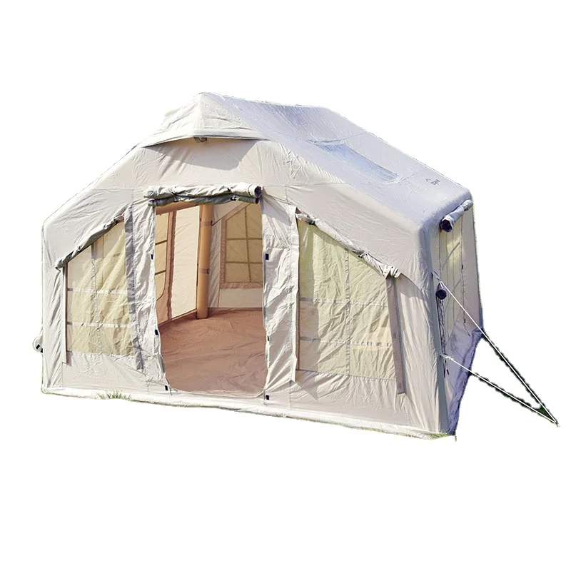 

Luxury Waterproof Outdoor Inflatable Air Tent Rainproof Fabric Cabin House with Skylight Stove Port for Camp Event Party