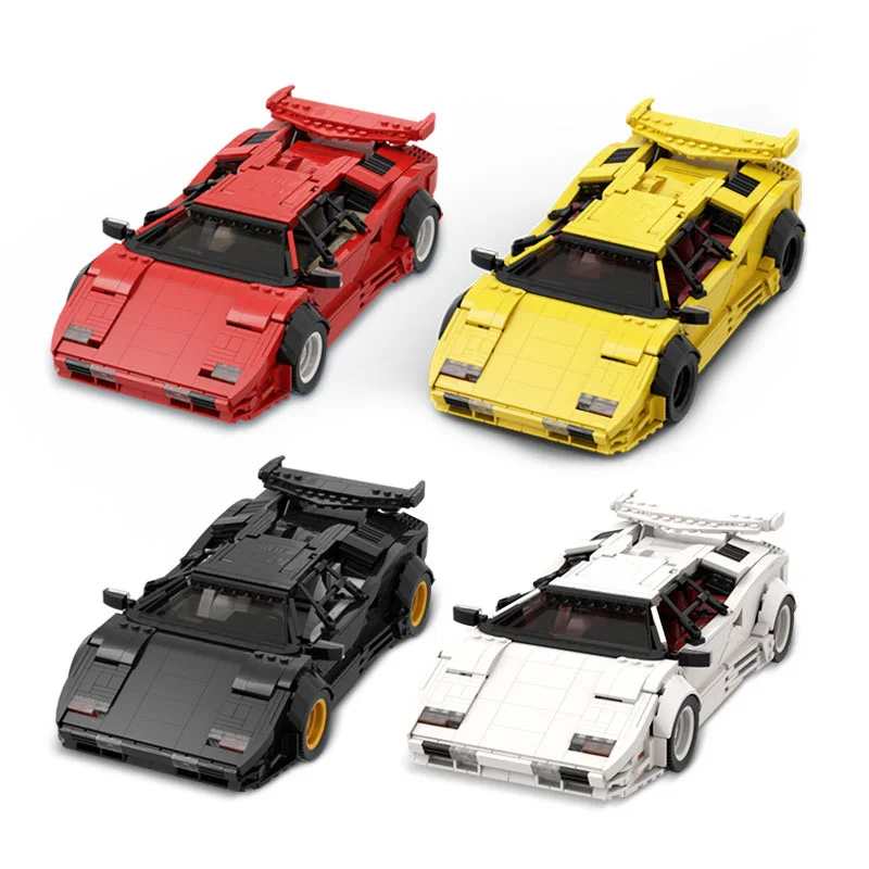 MOC-57851 City High-Tech Racing Building Block Kit Countach LP5000 QV Super Sports Car Model DIY Kids Puzzle Toys Birthday Gift