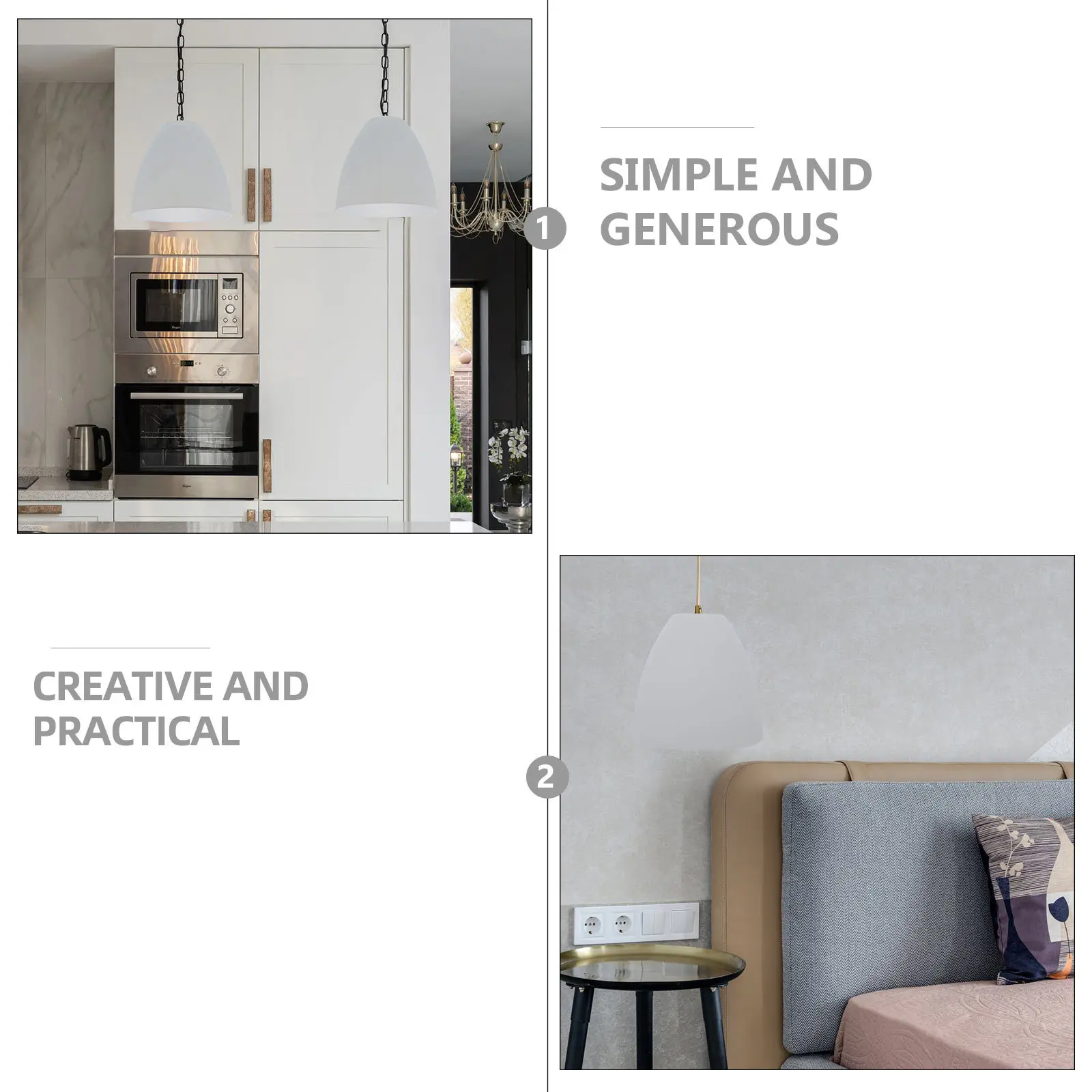 

1Pcs Frosted Glass Lampshade E27 Interface Light Cover Simple Decorative Ceiling Lamp Shade for Home Bedroom Living Room