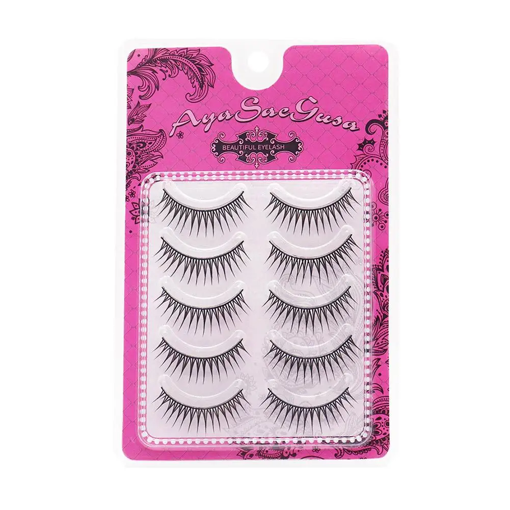 Pestañas postizas, pestañas Nautral, soporte de tallo duro, doble estilo, agrandar, pequeña herramienta de cómic, maquillaje de ojos, párpados del diablo F5D1