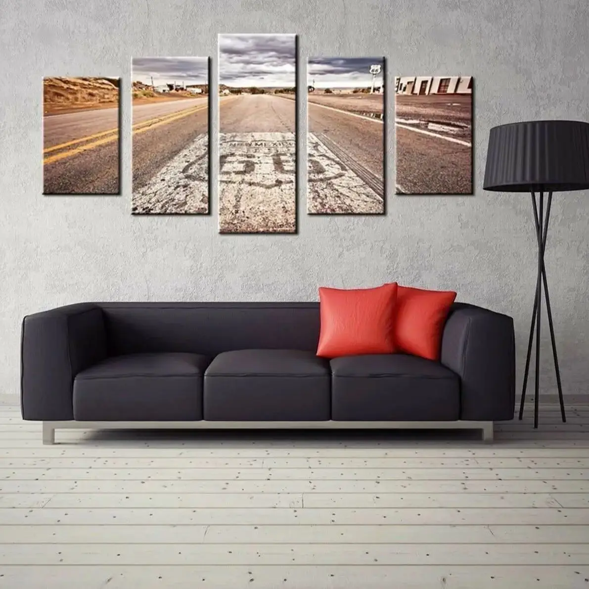 

No Framed 5 pieces Historic American Highway Route 66 Road Home Decor Pictures Modern Canvas Paintings Printed Posters Wall Art