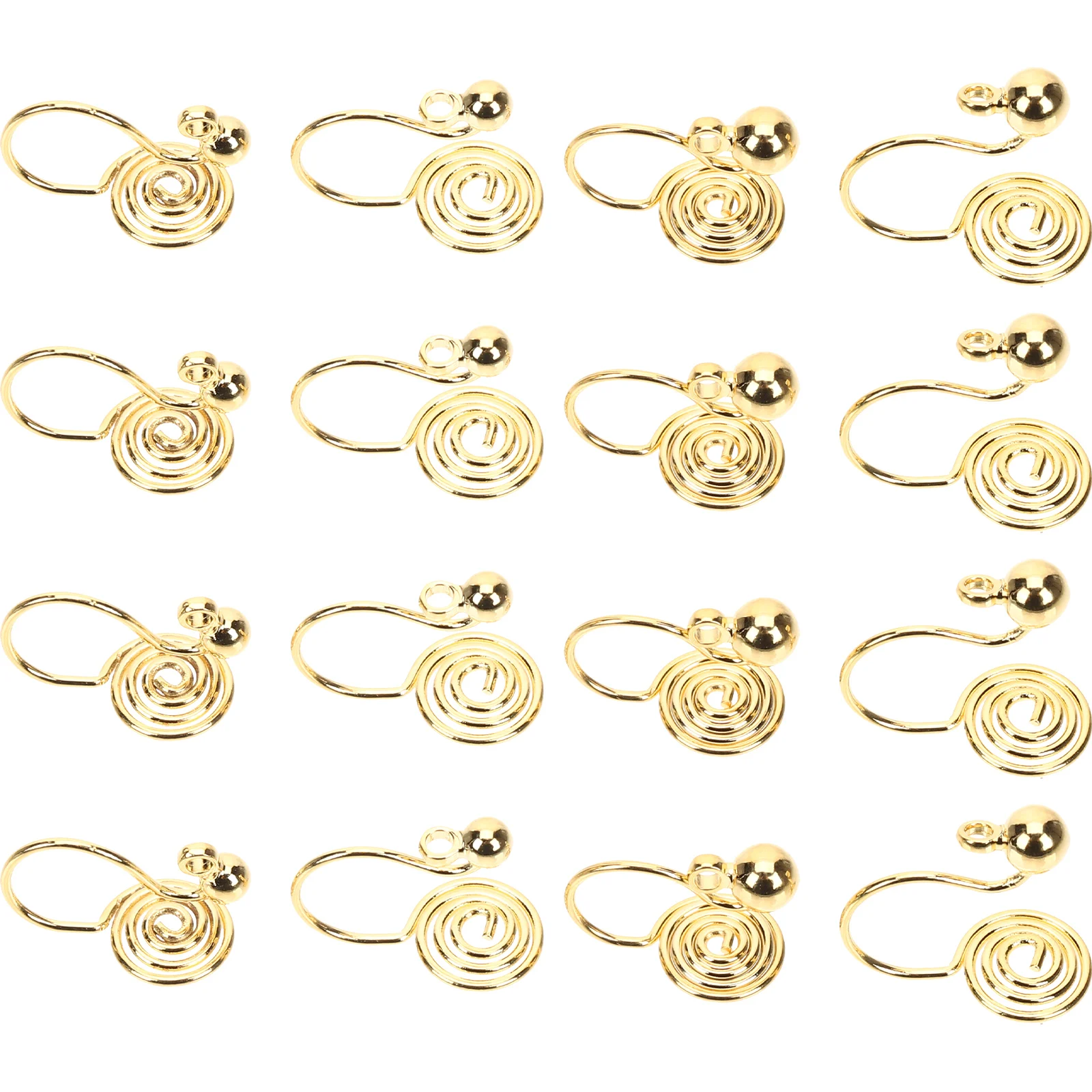 

16 Pairs Diy Base Clips On Earring Converter Lightweight Metal Ear Backs For Non-Pierced Ears Jewelry Making Tool Convert