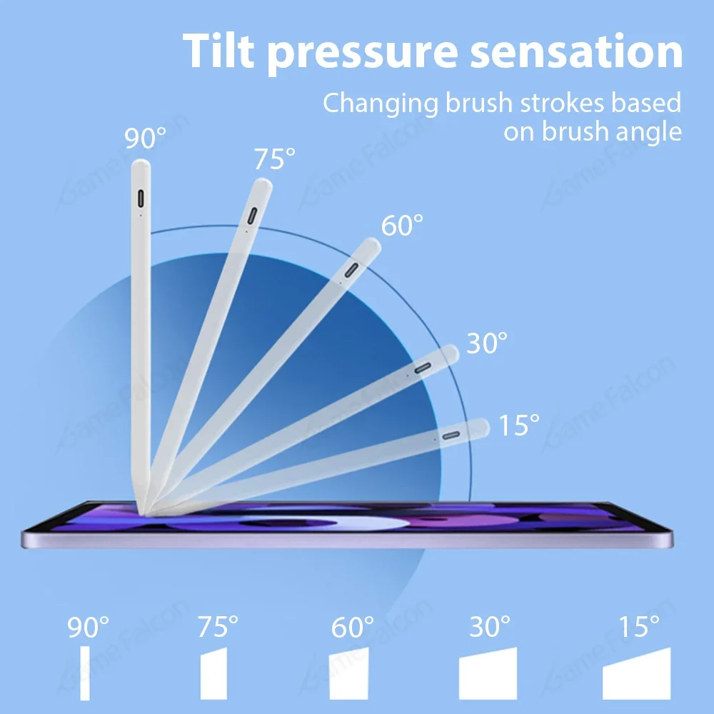 قلم رصاص لأجهزة Apple Pro 13 12.9 M4 Air 11 5 4 M3 M2 قلم ستايلس 8 10 9 9th 10th Gen A16 Mini 6 7 2025 أقلام لمس بلوتوث