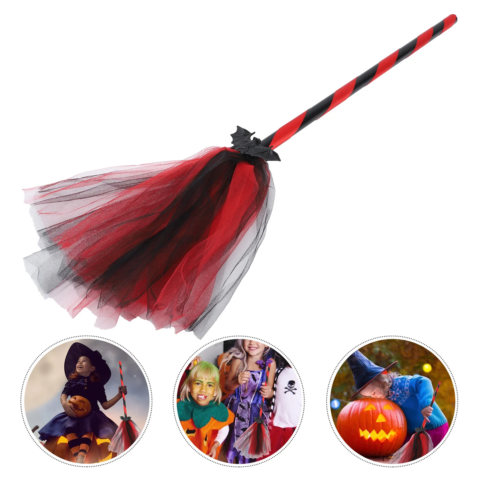 

1 шт., лента с летучей мышью на Хэллоуин, полосатая ручка, креативный декор для косплея, декор для метлы, вечерние, фестивальный реквизит, декор для метлы на Хэллоуин