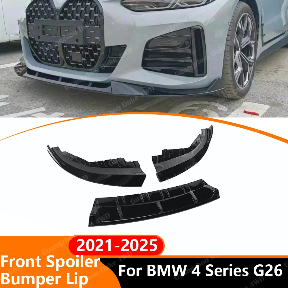 

Front Bumper Lip Spoiler Splitter For BMW 4 Series G24 G26 4Door 430i 440i i4 Gran Coupe 2021-2025 Front Chin Body Kit Aero Trim