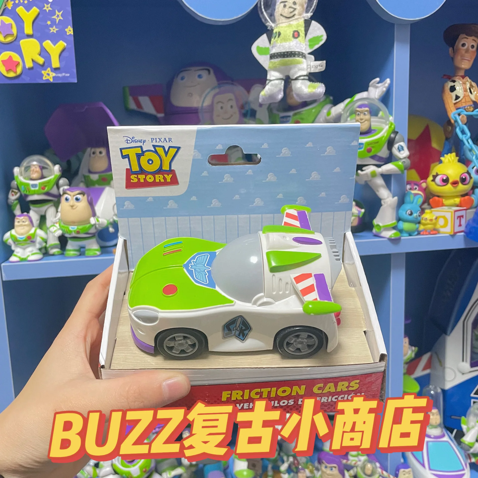 Disney Toy Story Woody Buzz Lightyear Jessie Rex Alien Figures Cartoon Model Inertial Pull-back Free Wheel Car Collection Gift