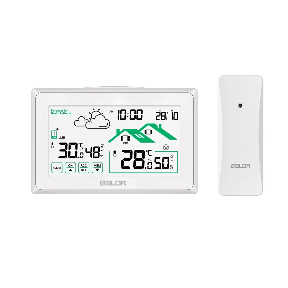 Wireless Weather Station Digital RCC Wall Alarm Clock Calendar In/Outdoor LCD Thermometer Hygrometer Trend Forecast Sensor