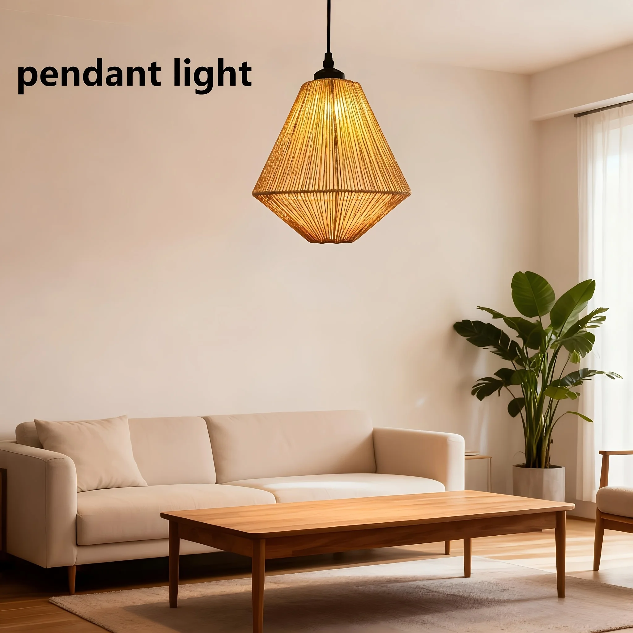 

Diamond shaped Woven Pendant Lights, Living room, study, bedroom art decoration lights, atmosphere creating art lighting fixture