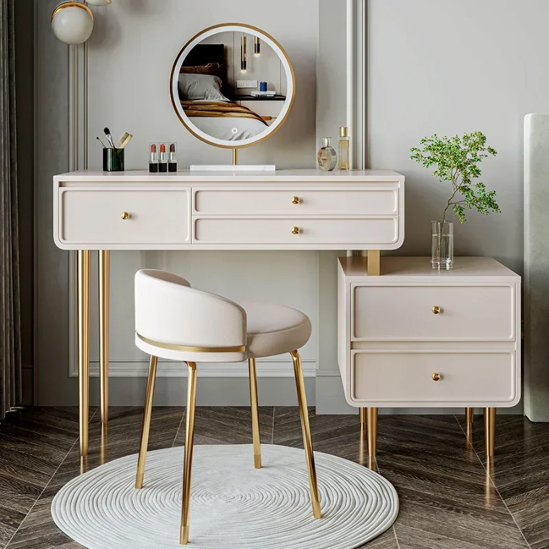 Luxury Storage Dressing Table Modern Nordic Mobile Vanity Dressing Table Nightstands High End Tocador Maquillaje Furniture