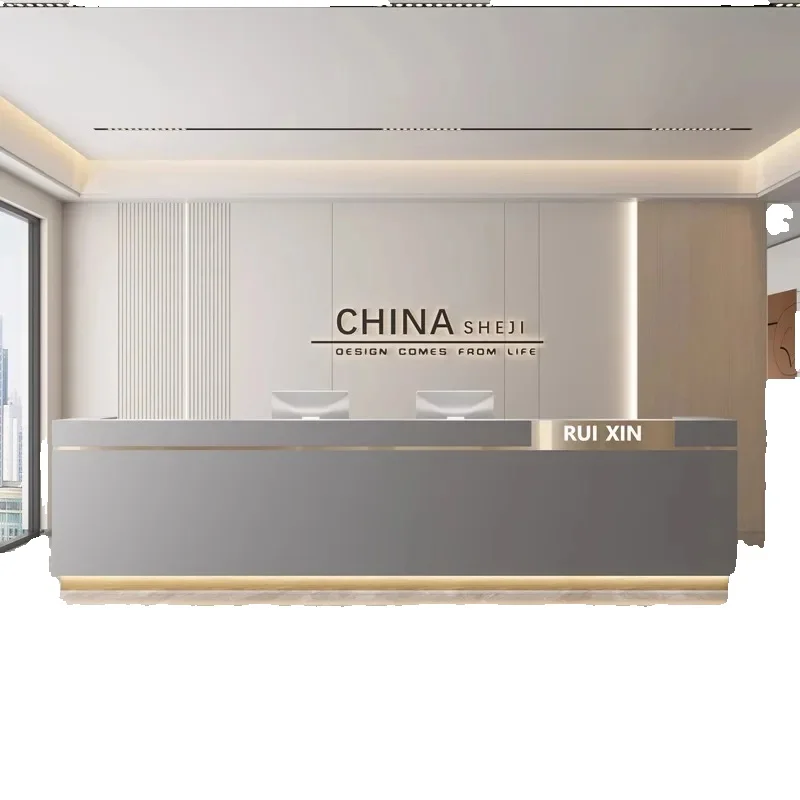 Luxe Receptietafels Hal Bureaus Winkel Receptie Stoelen Register Muur Moderne Destillatie Masa Uniek Meubilair