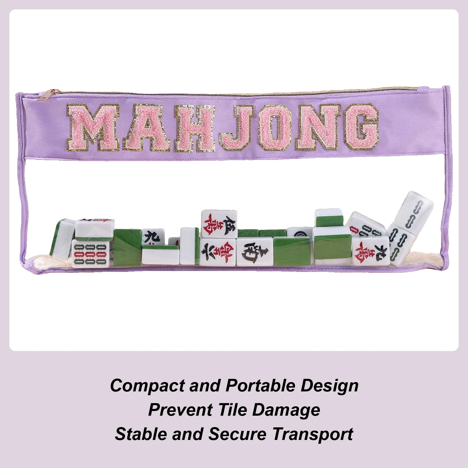 

Mahjong Bags For Tiles Mahjong Tile Zippered Storage Bag Portable Organizer Case For Business Studio Home Travel Adults Teens